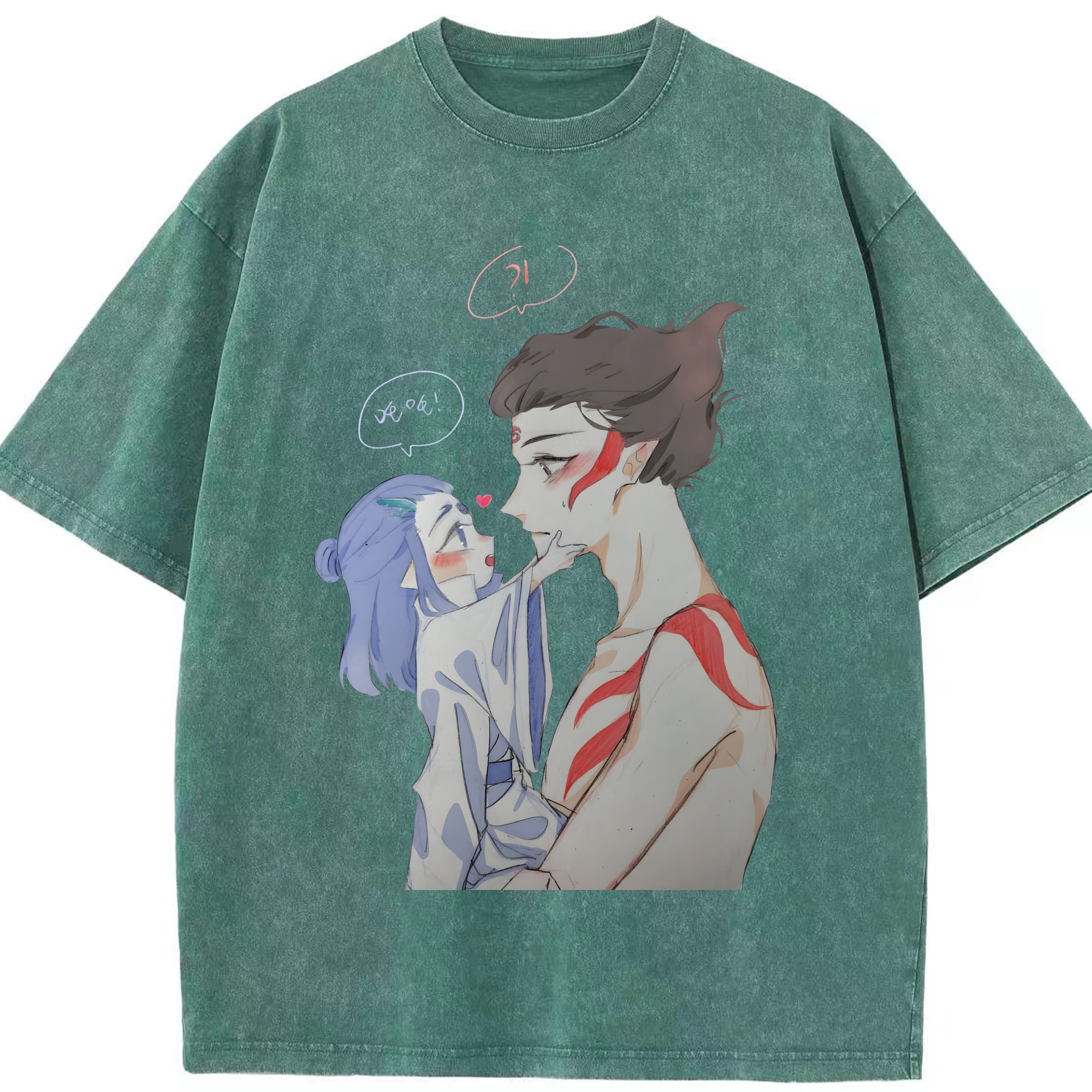 （画像用） Ne Zha 2 ナタ 魔童の大暴れ 綿100% ヴィンテージ風 半袖Tシャツ（フロントプリント）